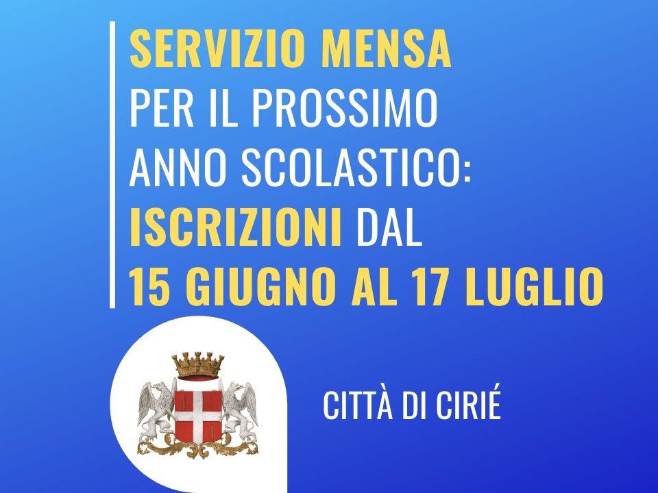 Servizio mensa per il prossimo anno scolastico: iscrizioni dal 15 giugno al 17 luglio