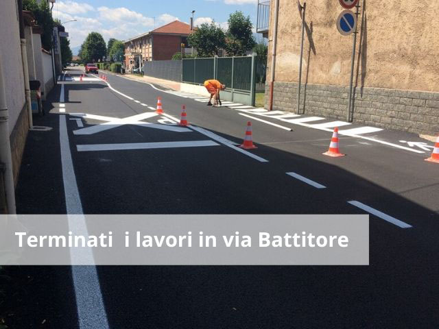 Lavori pubblici a Cirié: completati gli interventi su via Battitore e presso il cimitero del capoluogo