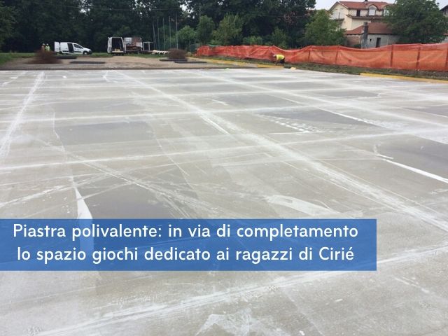 Piastra polivalente: proseguono i lavori sullo spazio giochi di via Monte Angiolino