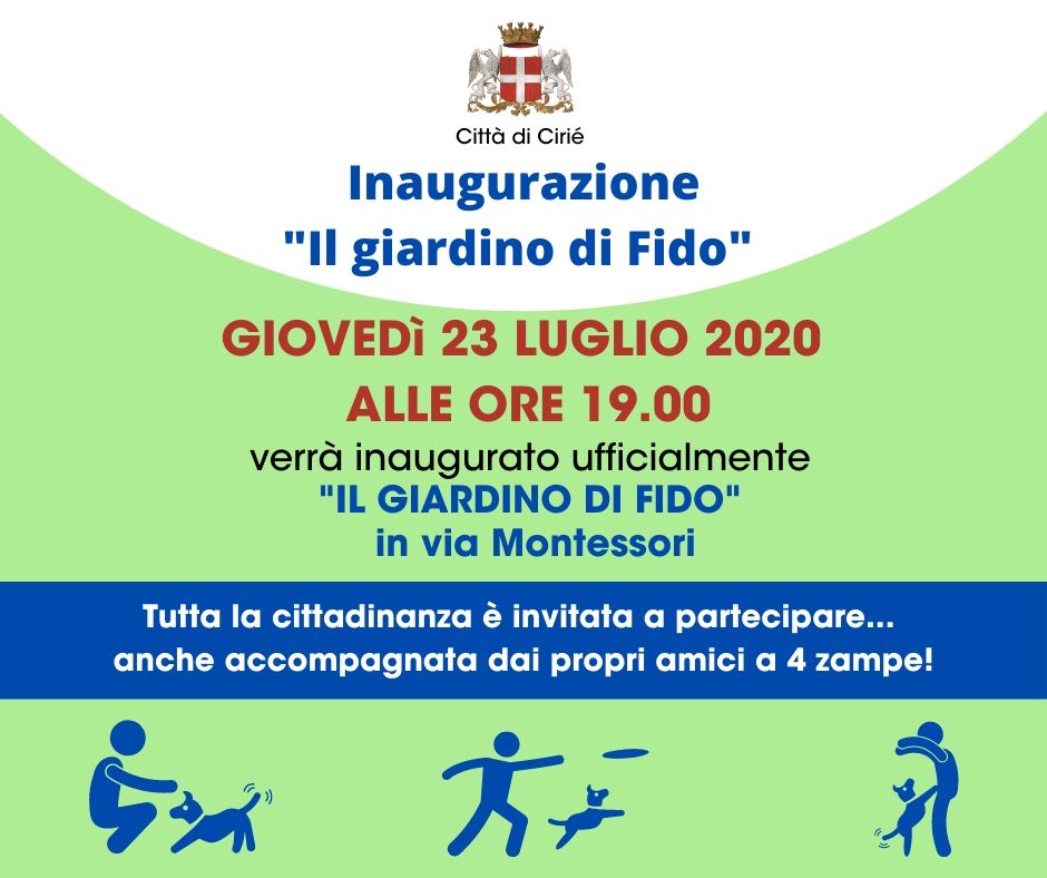 Giovedì 23 luglio: inaugurazione dell’area sgambamento cani “Il giardino di Fido”