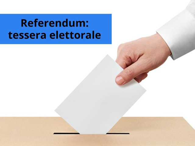 Referendum del 20 e 21 settembre: tessera elettorale 
