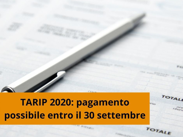 TARIP 2020: pagamento possibile entro il 30 settembre