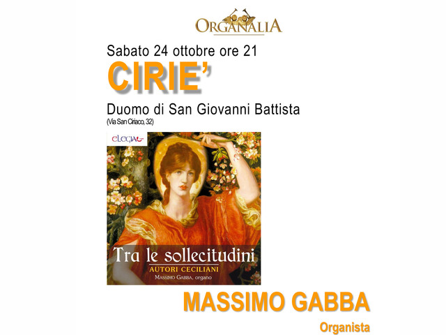 Organalia: sabato 24 ottobre, concerto in Duomo a Cirié