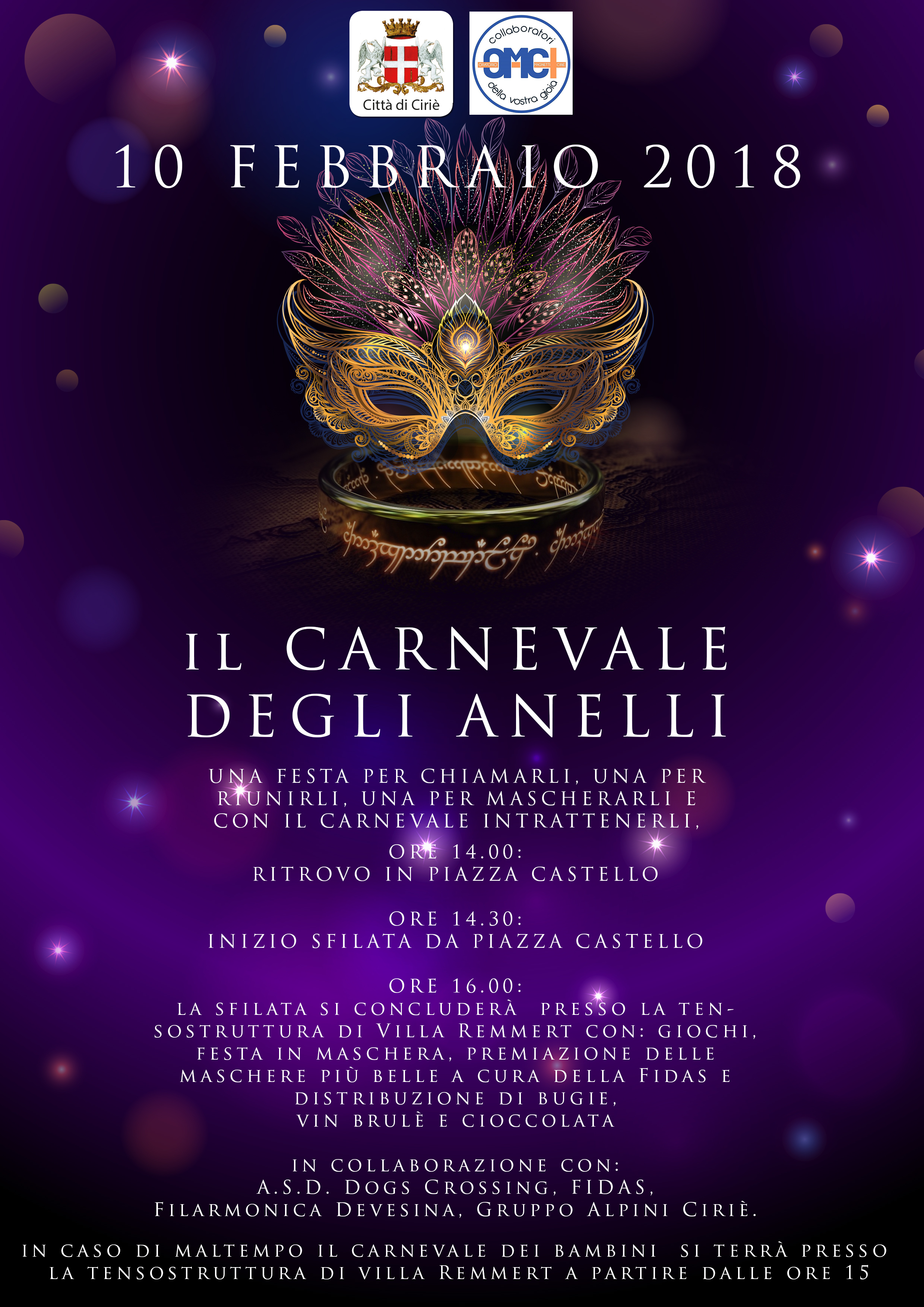 Sabato 10 febbraio, Il Carnevale degli Anelli