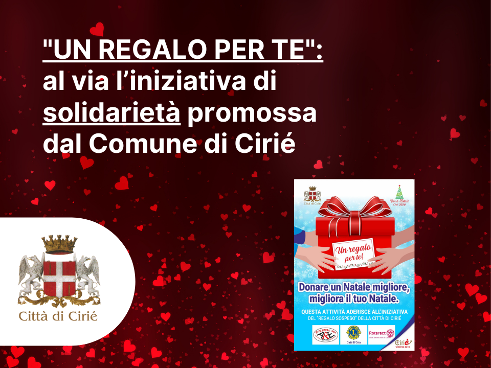 “Un regalo per te”: al via l’iniziativa di solidarietà promossa dal Comune