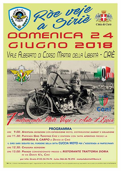 Ròe Veje a Sirié: domenica 24 giugno nel viale di corso Martiri della Libertà.