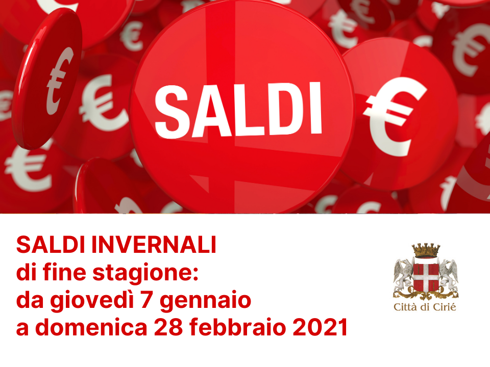 Saldi invernali di fine stagione: da giovedì 7 gennaio a domenica 28 febbraio 2021