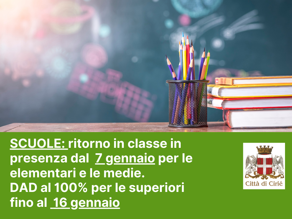 Scuole elementari, medie e superiori: aggiornamento dalla Regione Piemonte