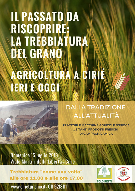 "Il passato da riscoprire: la trebbiatura del grano": domenica 15 luglio, appuntamento in Viale Martiri. 