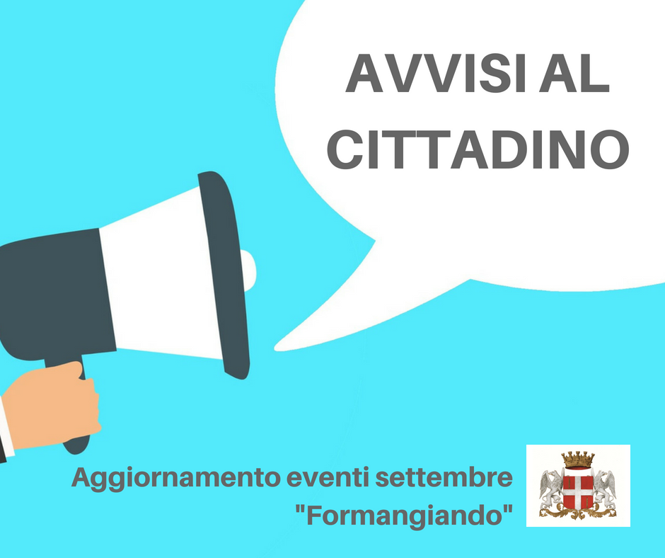 Prima edizione della mostra mercato “Formangiando”: l’appuntamento è per sabato 29 settembre. 