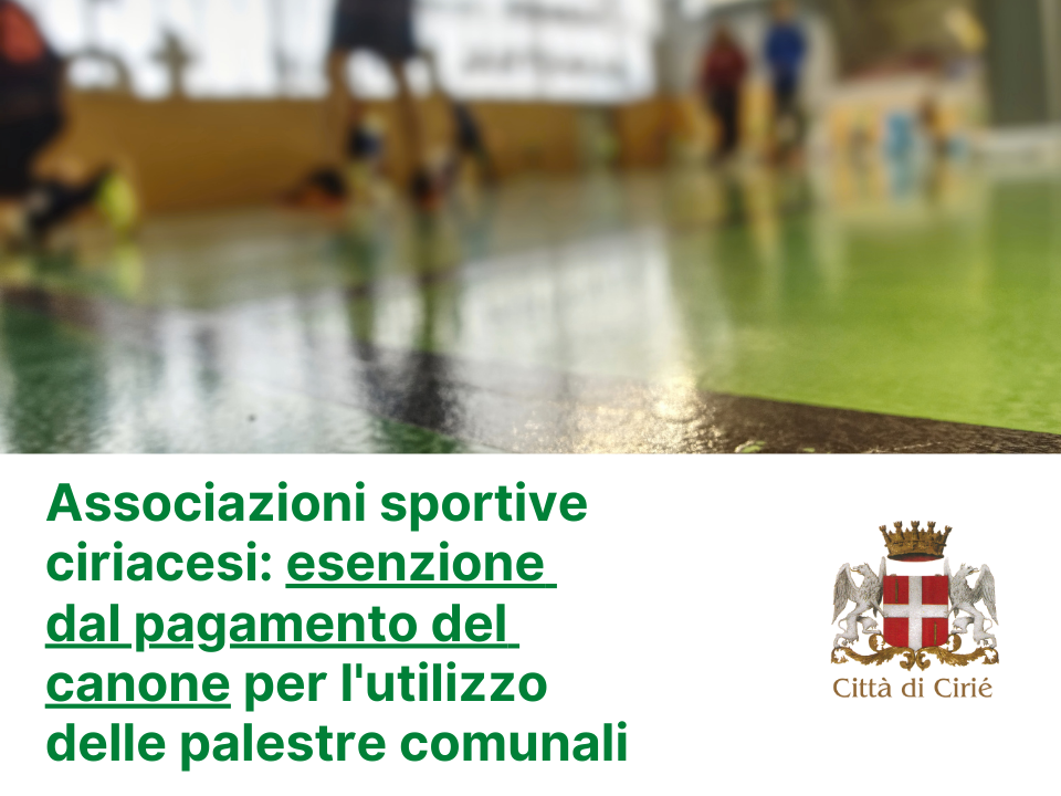 Emergenza Covid-19: associazioni sportive concessionarie esentate dal pagamento canone per l'utilizzo delle palestre comunali