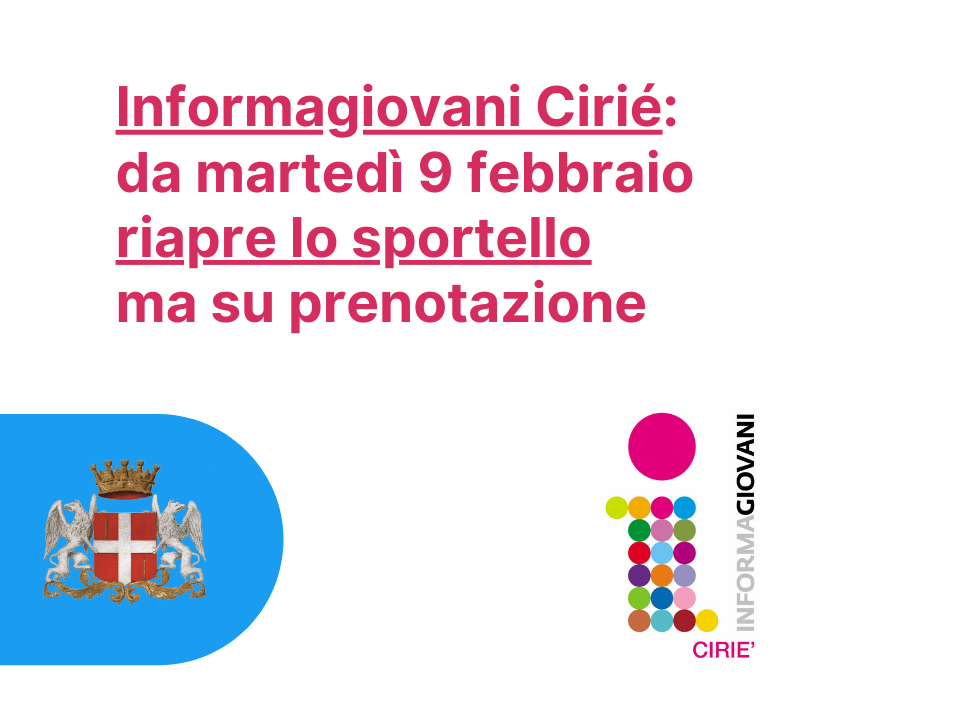 Servizio Informagiovani: riapre lo sportello ma è necessario prenotare