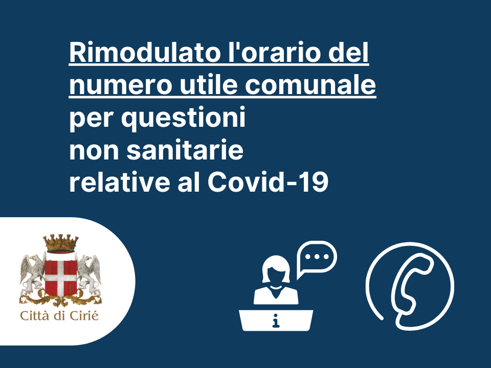 Rimodulato l’orario del numero utile comunale