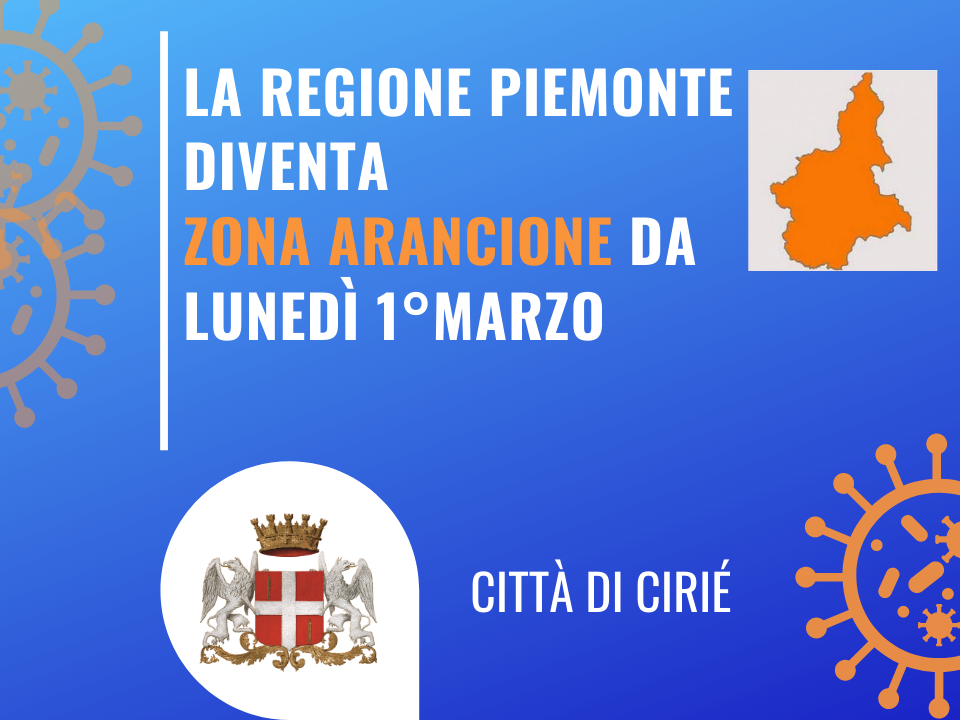 Da domani il Piemonte in zona arancione
