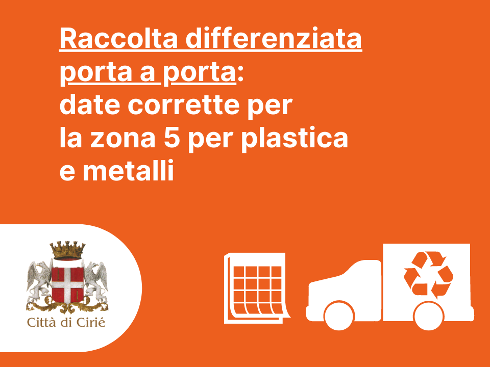 Raccolta differenziata porta a porta: date corrette della zona 5 per marzo