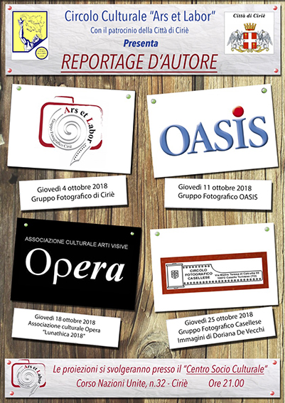 Ars et Labor: inizia giovedì 4 ottobre il ciclo "Reportage d'autore"