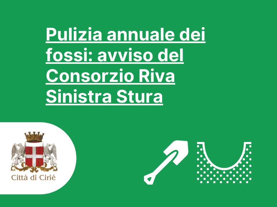 Pulizia annuale dei fossi: avviso del Consorzio Riva Sinistra Stura
