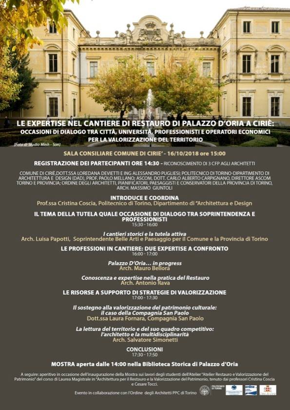 Domani, martedì 16 ottobre, a Palazzo D'Oria, convegno e mostra "Le expertise nel cantiere di restauro di Palazzo D'Oria"