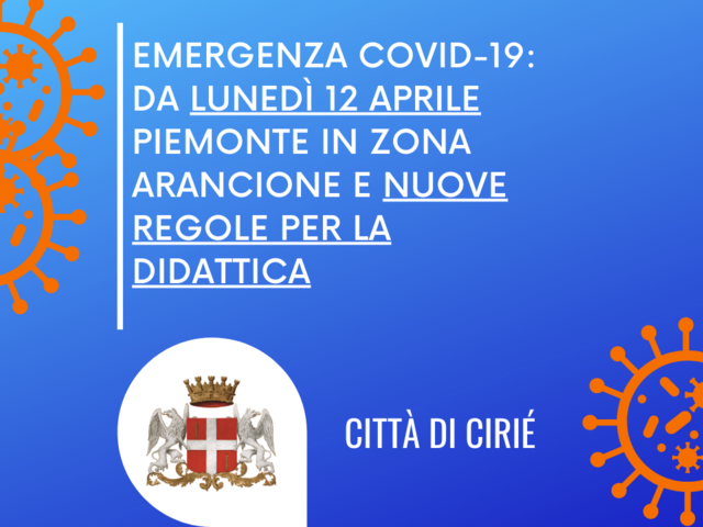 Emergenza Covid19: da lunedì 12 aprile  nuove regole per la didattica