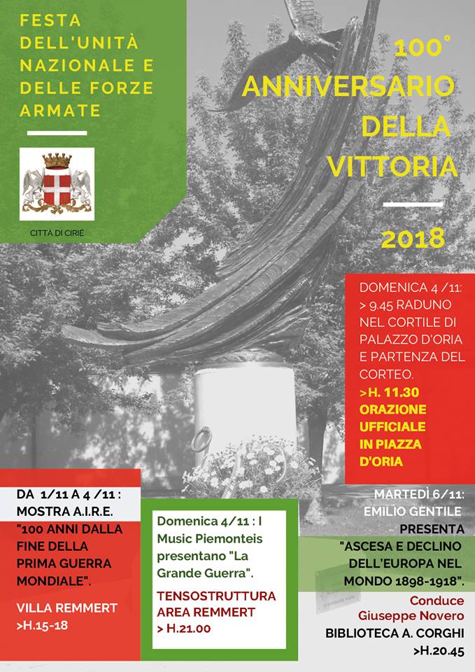 Celebrazioni IV Novembre - gli appuntamenti a Cirié