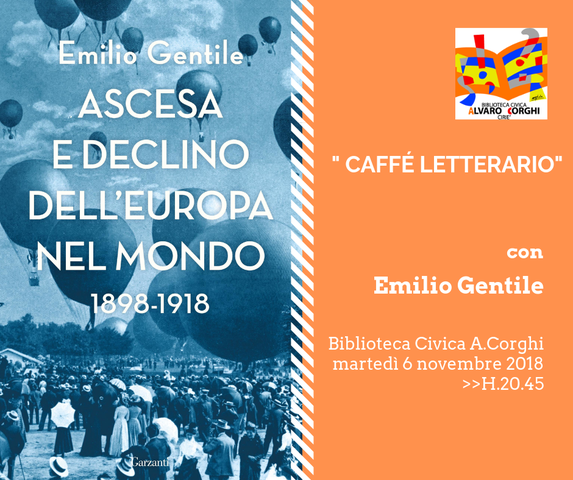 Martedì 6 novembre, lo storico Emilio Gentile presenta la sua ultima opera in Biblioteca A.Corghi