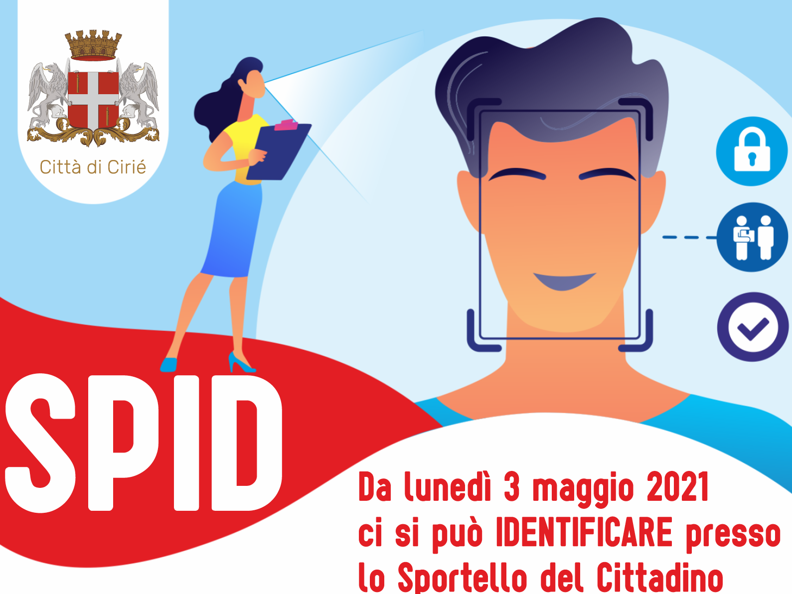 Identificazione ai fini del rilascio dello SPID: dal 3 maggio si potrà fare allo Sportello del Cittadino