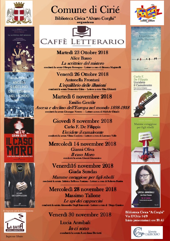 Giovedì 8 novembre, in Biblioteca A. Corghi, Carlo F. De Filippis presenta "Uccidete il camaleonte"