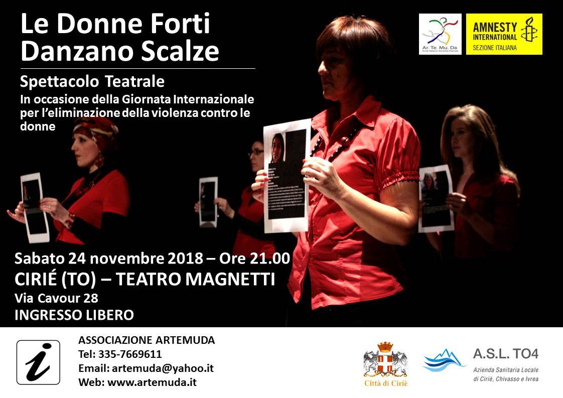 Lo spettacolo teatrale "Le Donne Forti Danzano Scalze" sabato 24 novembre al Teatro Magnetti