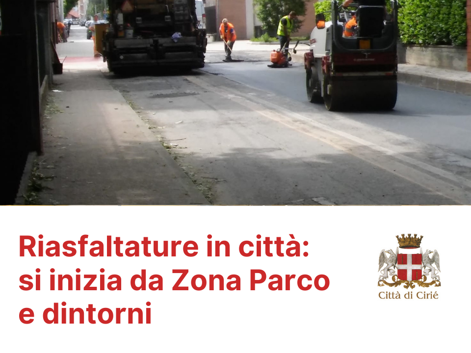 Riasfaltature in città: si inizia da Zona Parco e dintorni