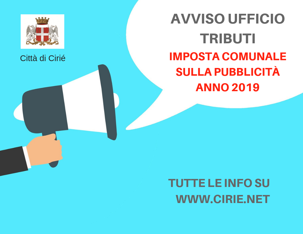 Avviso Ufficio Tributi: imposta comunale sulla pubblicità anno 2019