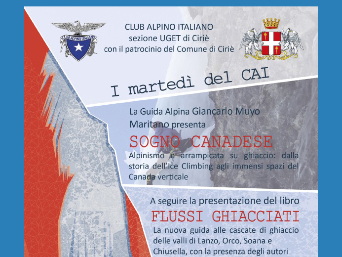 Proseguono "I martedì del CAI": Canada e cascate di ghiaccio il 26/3 