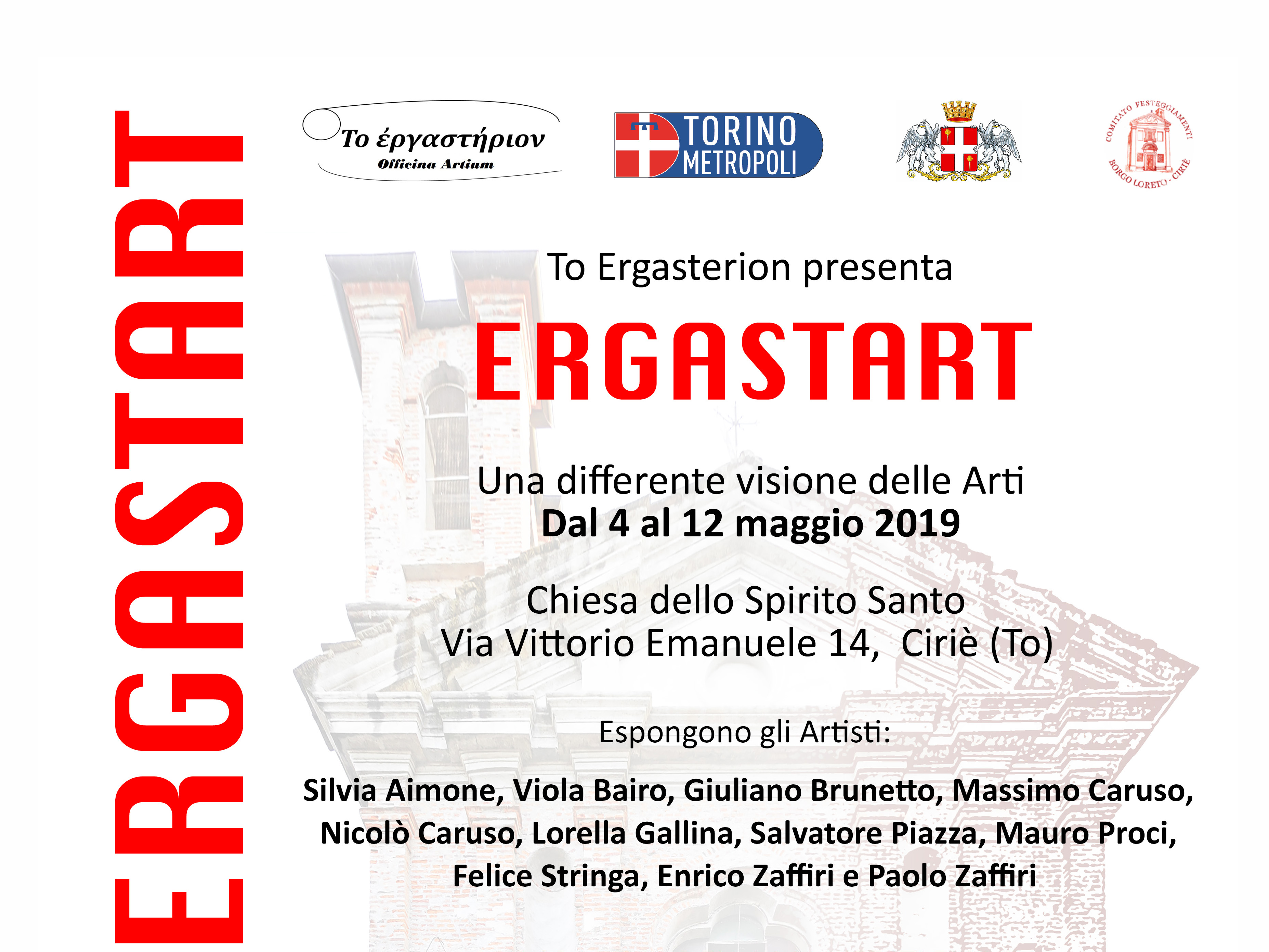 Ergastart: dal 4 maggio, l’arte va in scena alla Chiesa dello Spirito Santo