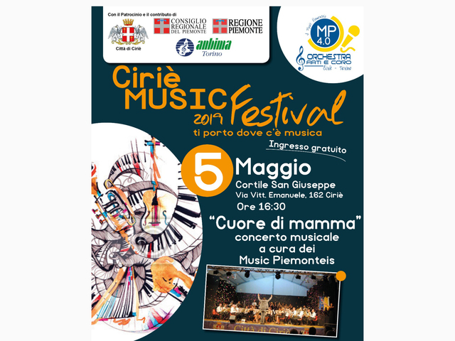 “Cuore di mamma”: concerto dei Music Piemonteis mp 4.0 domenica 5/05