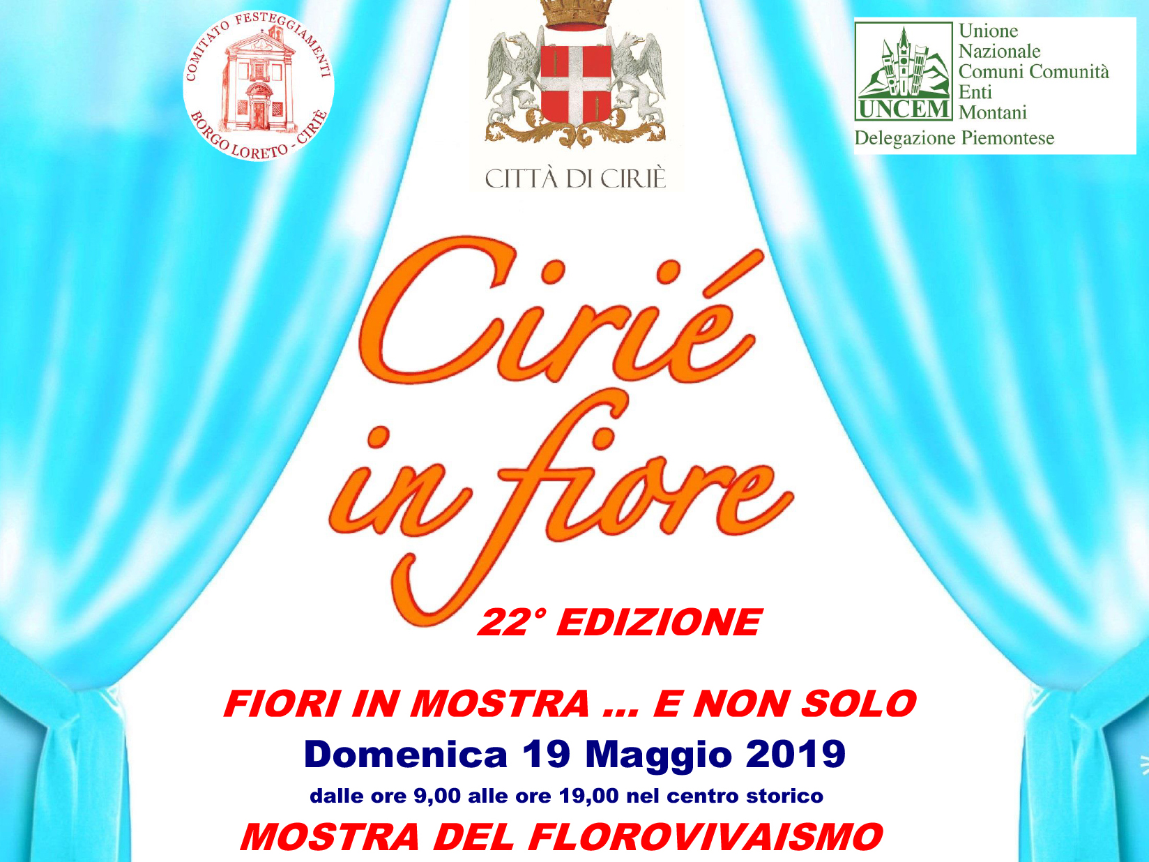 “Cirié in Fiore”: domenica 19 maggio la 22°edizione