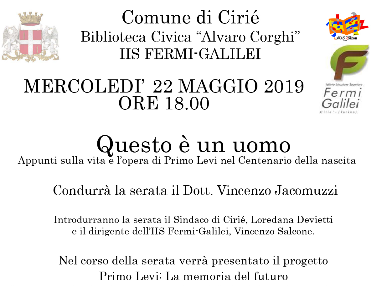 Primo Levi: presentazione del progetto creato dal Fermi-Galilei