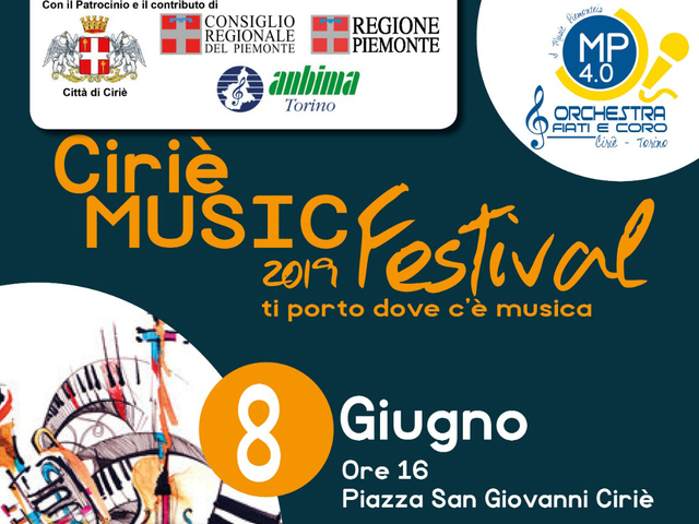 Secondo concerto del Cirié Music Festival 2019: sabato 8/06 in Piazza San Giovanni