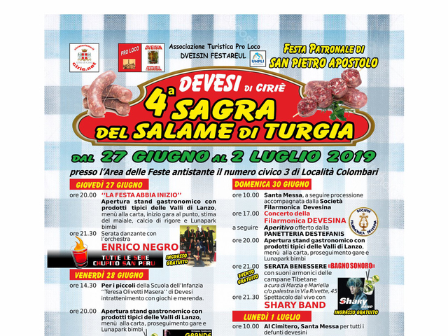 Festa Patronale di San Pietro Apostolo - Quarta Sagra del salame di turgia: dal 27/6 al 2/7