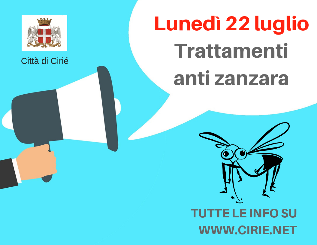 Lunedì 22 luglio, trattamenti anti zanzare nelle caditoie pubbliche